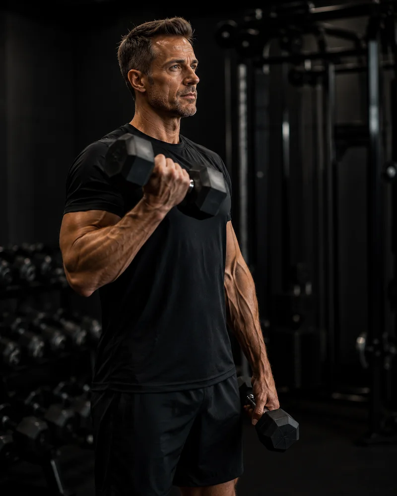 Light dumbbell training during a deload week keeps movement patterns without adding fatigue