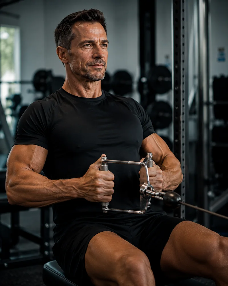 Controlled cable machine training during a moderate intensity session